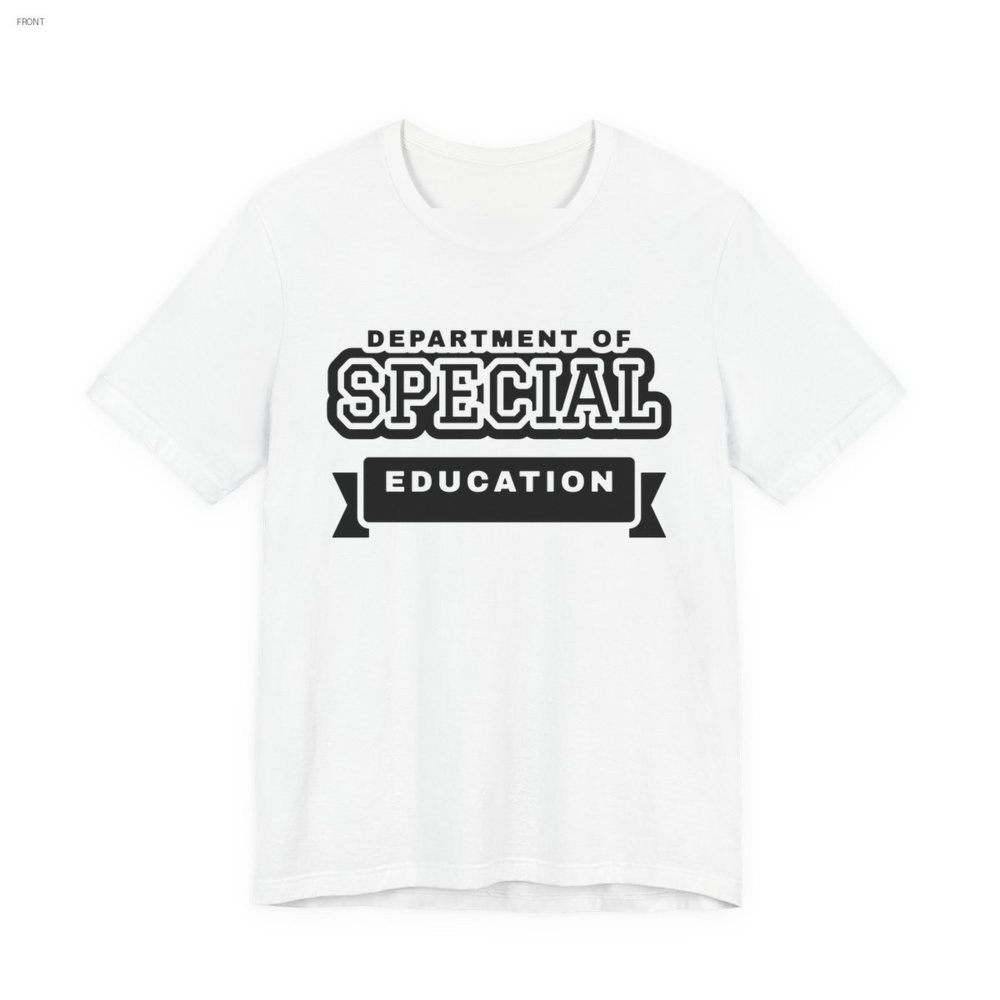 Department of Special Education tee in white, near-black ink
