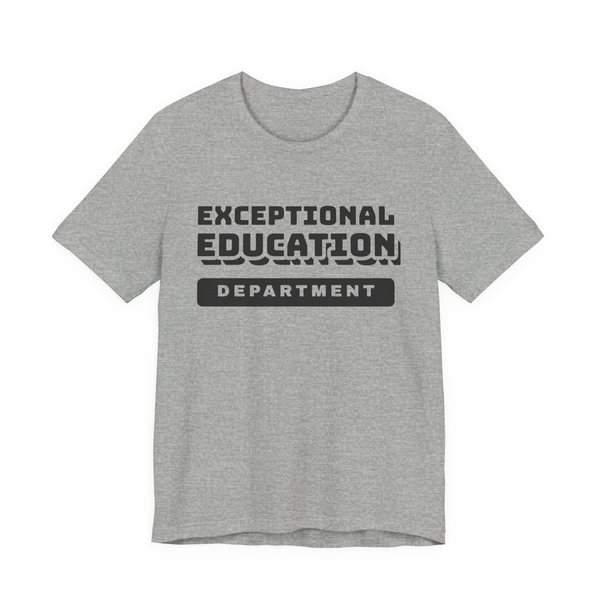 Exceptional Education Department tee in athletic heather, near-black ink