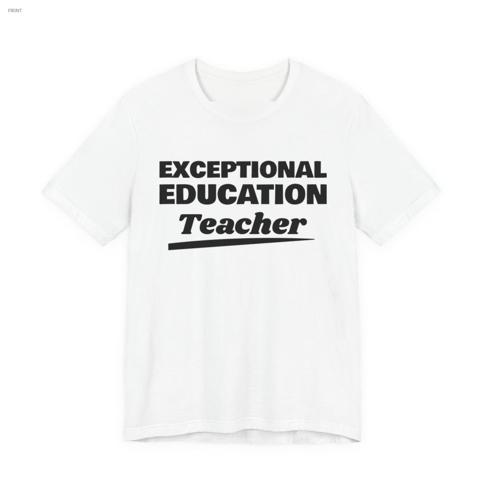 Exceptional Education Teacher tee in white, near-black ink