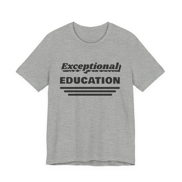 Exceptional Education tee in athletic heather, near-black ink
