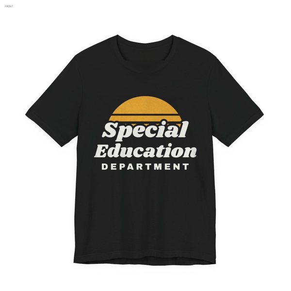 Special Education Department tee in black, off-white and mustard gold ink
