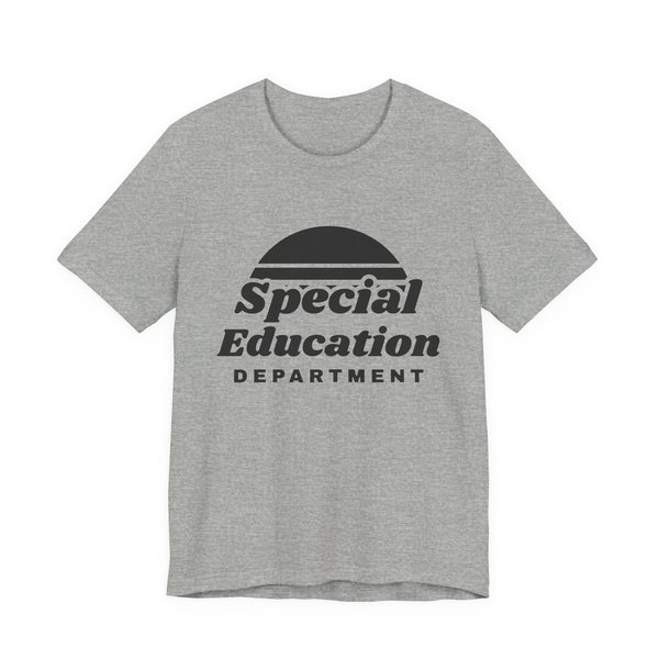Special Education Department tee in athletic heather, near-black ink