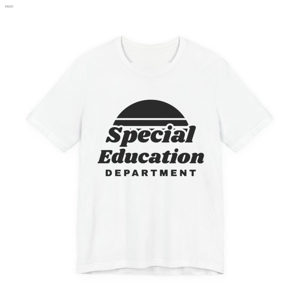 Special Education Department tee in white, near-black ink